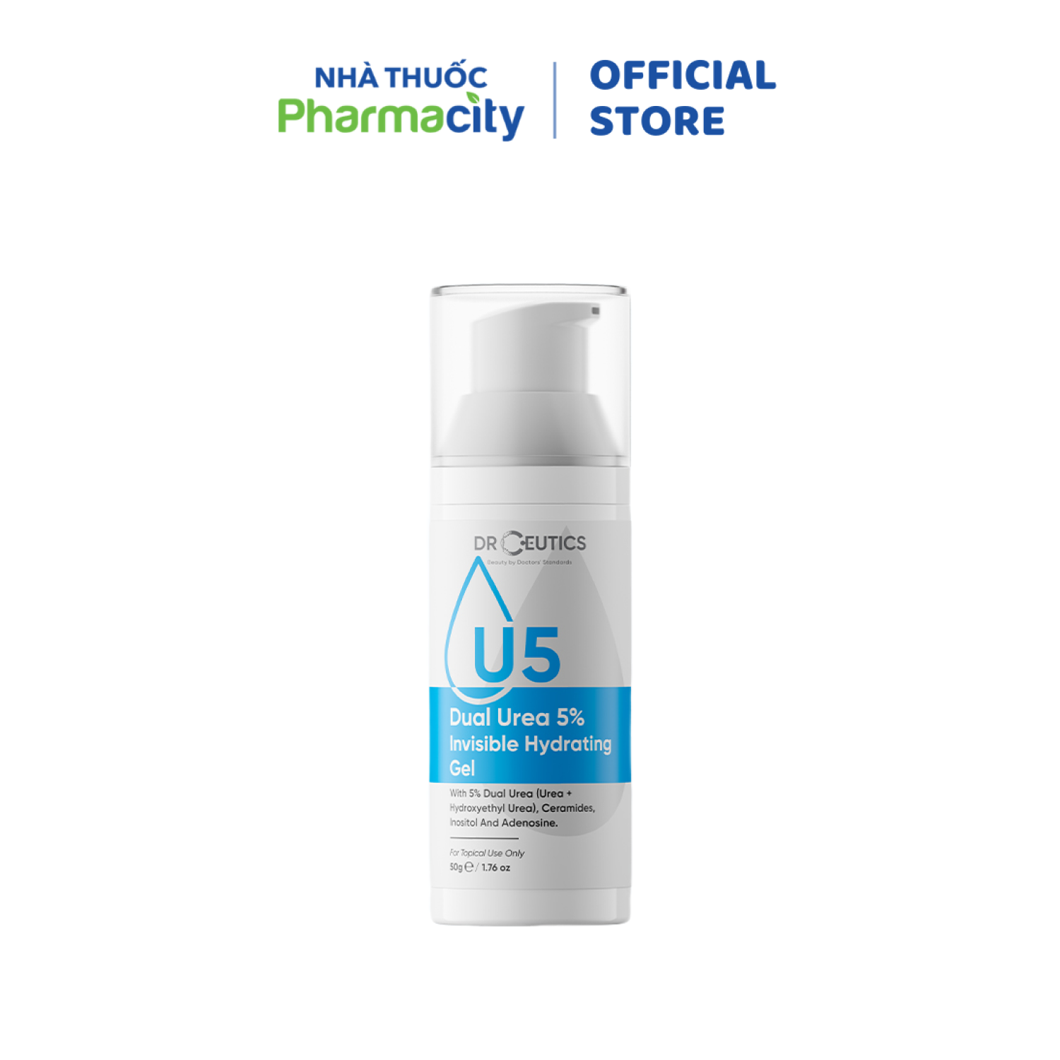 DrCeutics Gel Dưỡng Ẩm Cho Da Dầu Dual Urea 5% Invisible Hydrating 50g