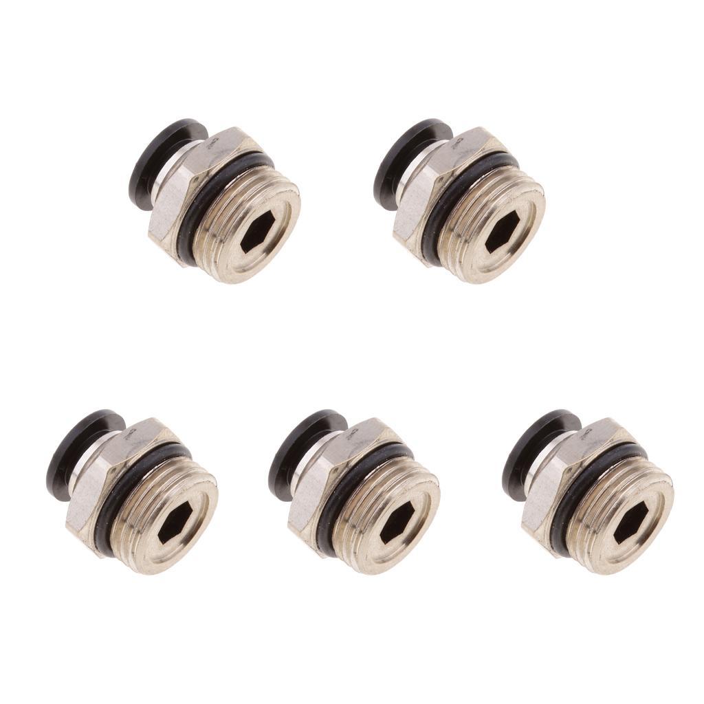 5 Pieces DPC-G-C4/C6/C8/C10 Air Water Hose Tube Straight Push In Pneumatic Fittings 4mm 6mm 8mm 10mm