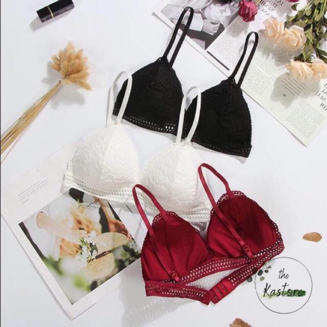 Áo lót bra phủ ren đẹp cài sau
