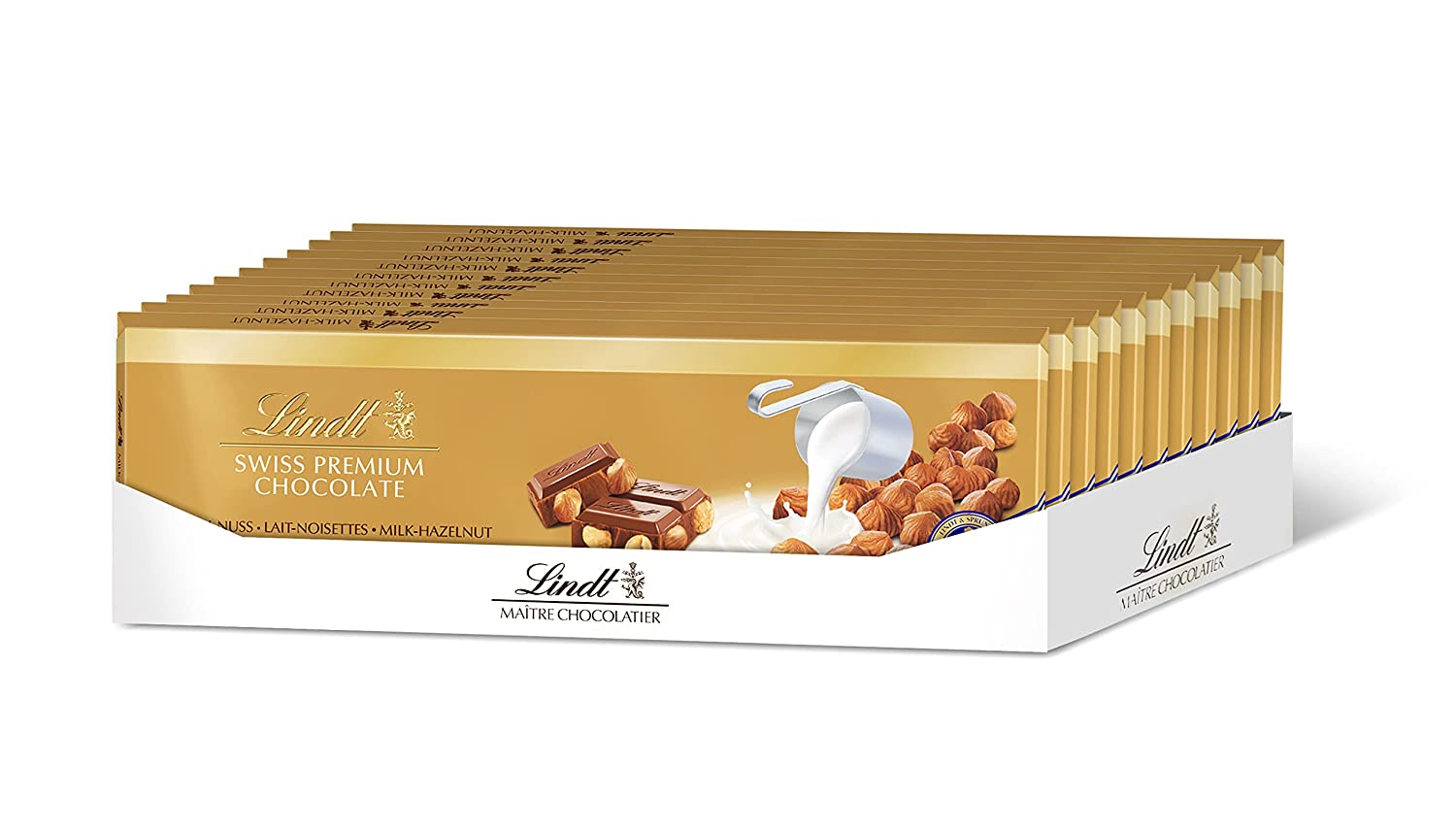 LINDT Swiss Premium Bars -  Chocolate hàng đầu Thuỵ Sĩ đầy đủ hương vị 300g