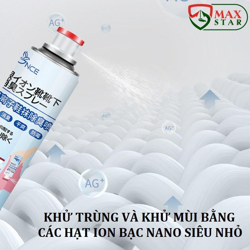 Xịt khử mùi giày và chân diệt khuẩn nano bạc dung tích lớn 260ml Xịt giày khử mùi cao cấp