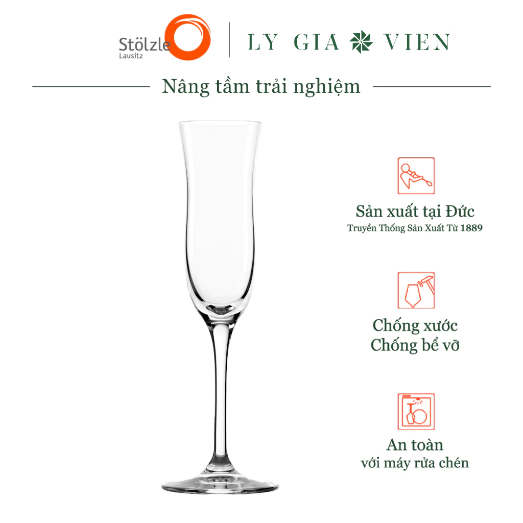 Ly Uống Rượu Mạnh Stoelzle Grappa Classic Glass 100ml - Chế Tác Thủ Công