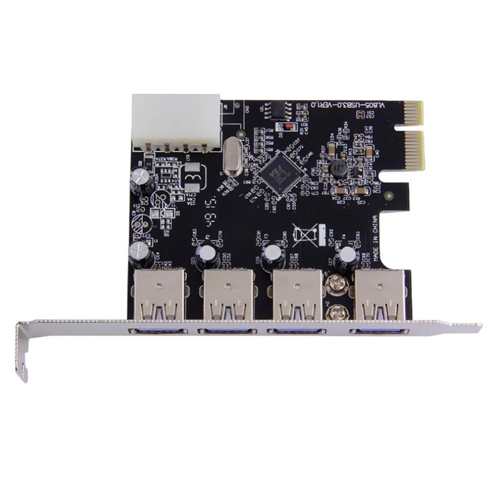 4Port PCI-E to USB 3.0 HUB  Expansion Card Adapter Up to 5Gbps