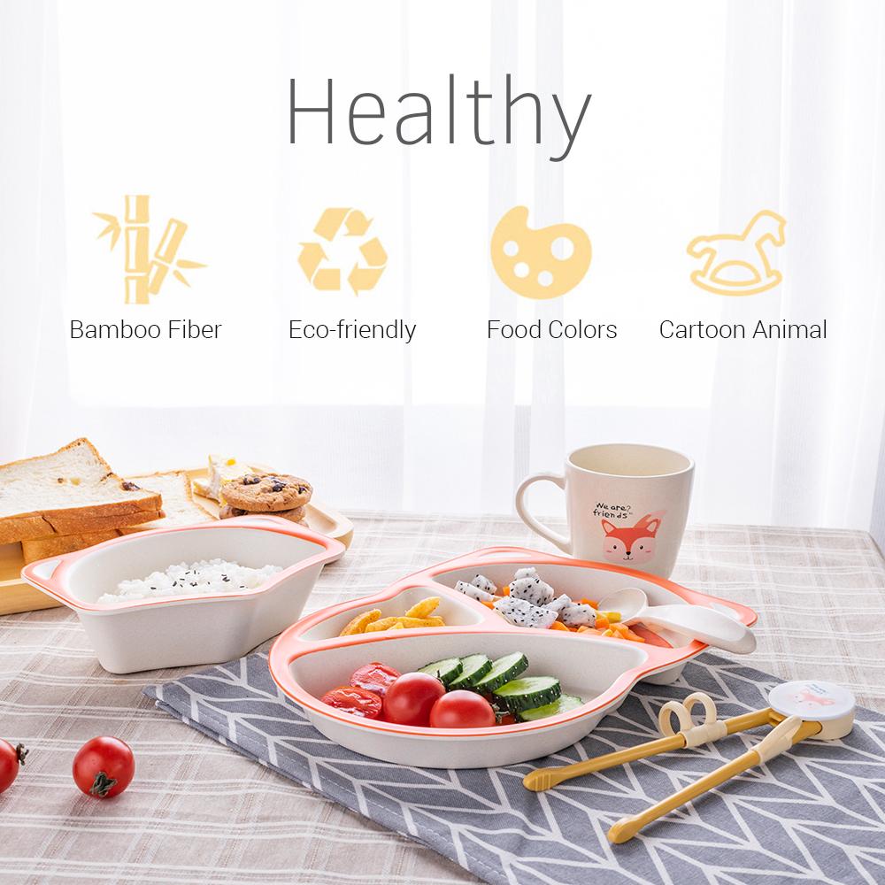 Bộ đồ ăn 5 món cho trẻ em động vật hoạt hình