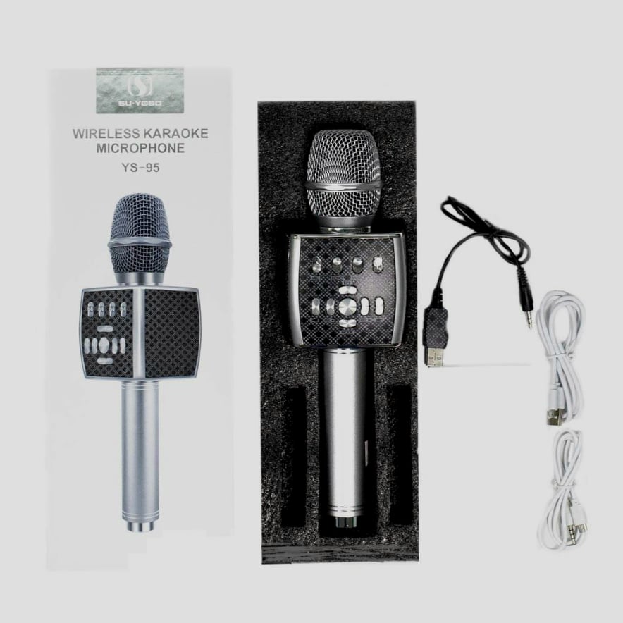 MiCRO Karaoke kèm loa bluetooth SU-YOSD YS-95: Thiết kế dây kết nối âm thanh cộng hưởng ra loa khác, Micro livsstream