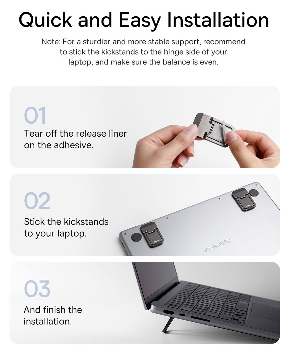Giá đỡ, Chân đế đa năng nhỏ gọn cho Laptop/Mac-book Ba-se-us Slim Laptop Kickstand - Hàng chính hãng