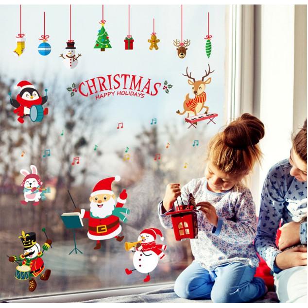Decal trang trí Noel - Ông Gìa Noel hòa tấu cùng các bạn