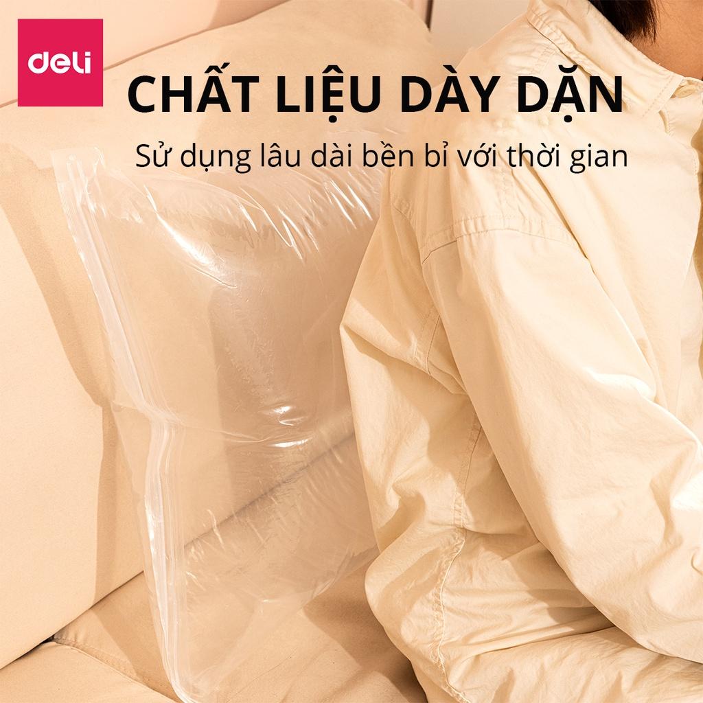 [KHÔNG CẦN DÙNG BƠM] Túi Hút Chân Không Đựng Quần Áo Chăn Ga Gối , Thú Bông Deli - Loại Dày Cao Cấp Bọc Để Chăn Màn 2 Lớp Khóa Zip Chống Rò Rỉ Hơi Bảo Vệ Quần Áo, Chăn Ga Khỏi Ẩm, Nấm Mốc, Chống Nước Tuyệt Đối