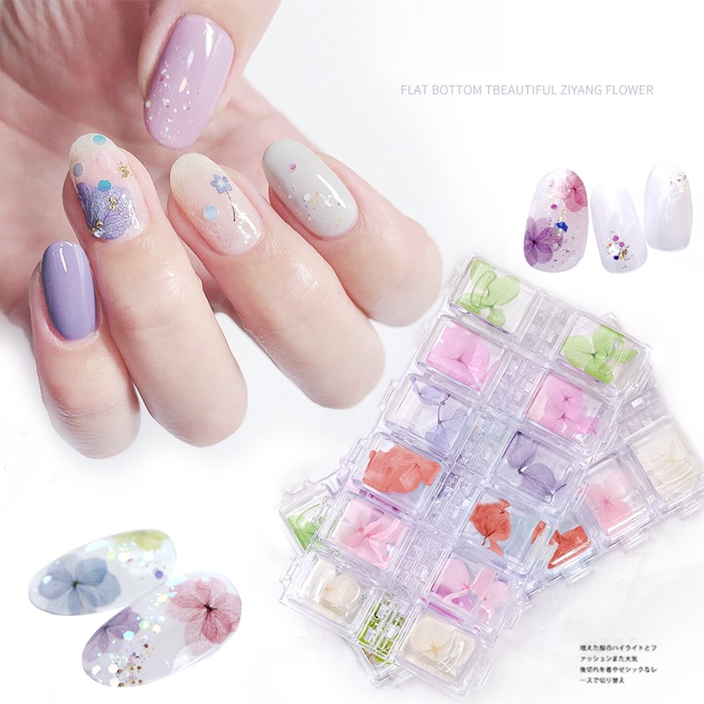 Hoa Khô San Hô Trang Trí Nail 12 Màu Đa Dạng Hình Dáng Kích Thước, Gắn Móng Theo Nhiều Phong Cách