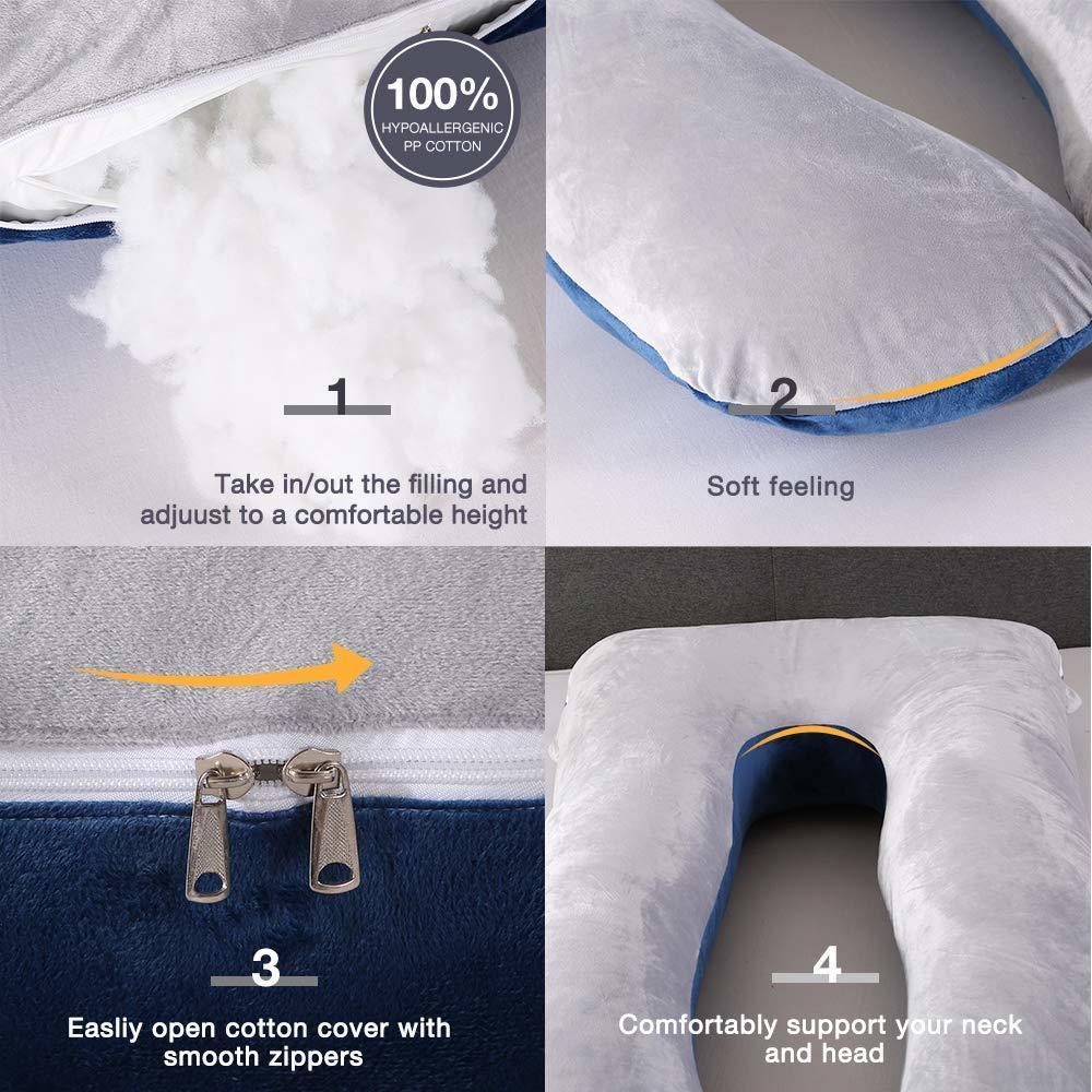 50 100% Cotton Toàn Thân Gối Dành Cho Phụ Nữ Mang Thai Hình Chữ U Mang Thai Gối Ngủ Hỗ Trợ Gối Tai Cho Bên Đèn Ngủ