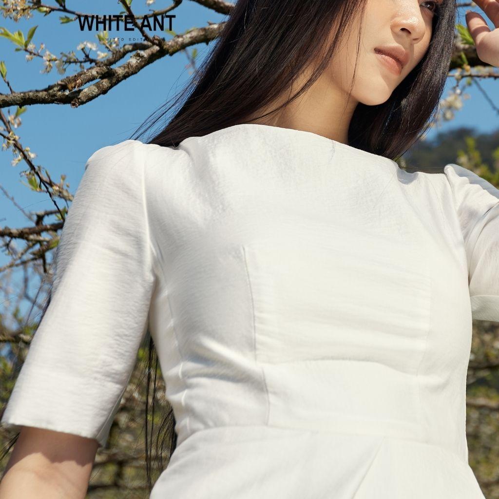 Đầm Thiết Kế Dáng Xoè Nữ WHITE ANT SIKA CIRCULAR DRESS Cổ Thuyền Phối Ly Chéo Eo Quyến Rũ 120400166