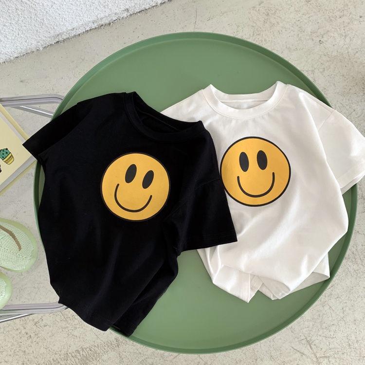 Áo Thun Cộc Tay Bé Trai Bé Gái BabyBoo Hình Smile Vàng Vải Cotton Thoáng Mát, Thấm Hút Mồ Hôi Tốt- PiBo Store