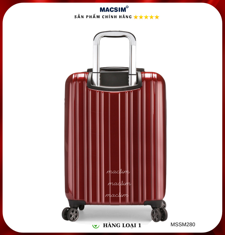 Vali cao cấp Macsim Smooire MSSM280 cỡ 20 inch màu đỏ hàng loại 1