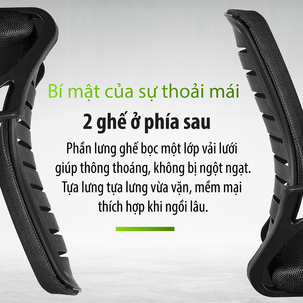 BG Ghế lưới làm việc ghế xoay văn phòng cao cấp mới 2020 Mẫu B200 BLACK (hàng nhập khẩu)