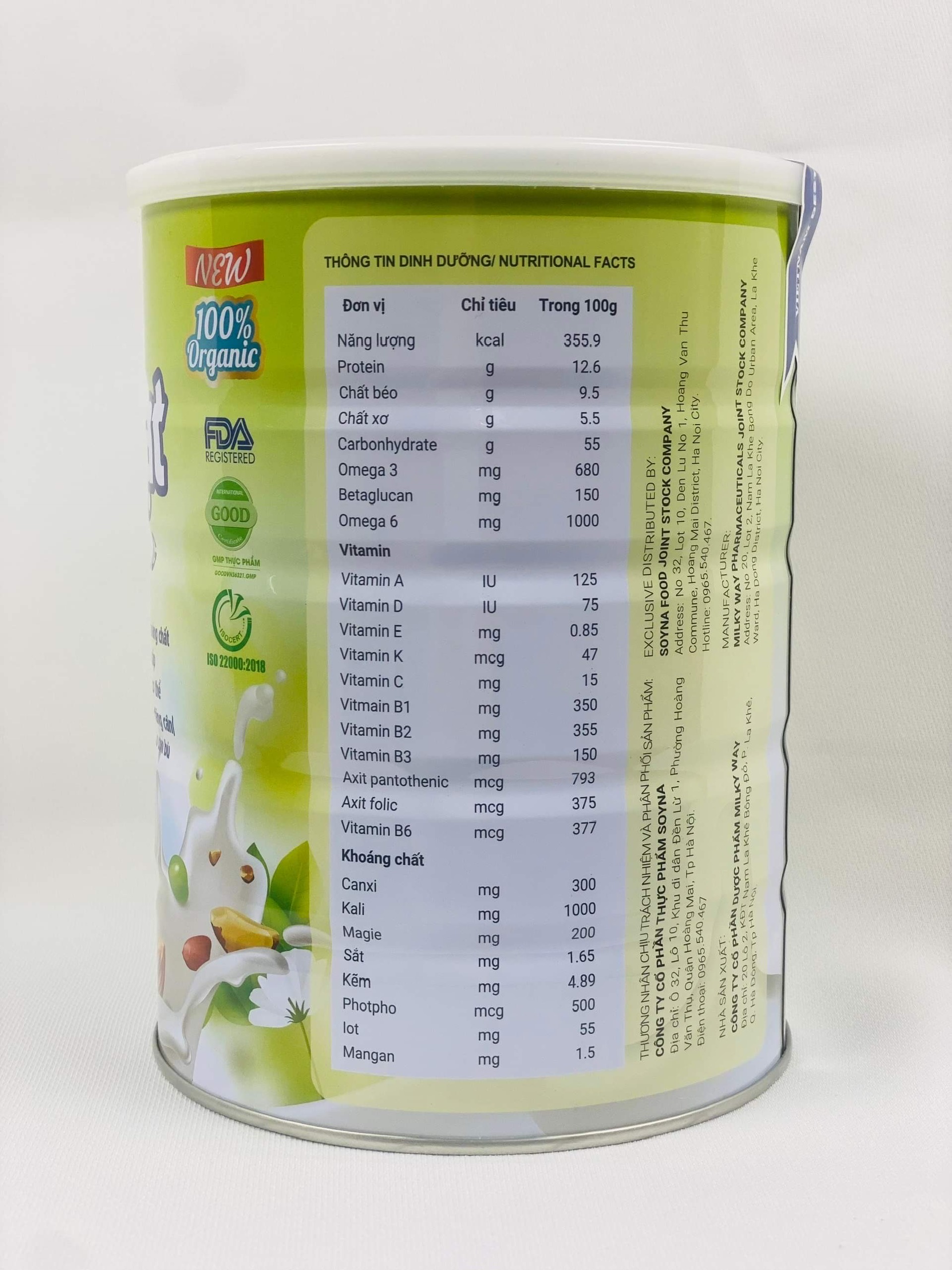 Combo Sữa Hạt - Power 400g Soyna, Tặng 2 Ly Thủy Tinh Có Vạch Chia ml