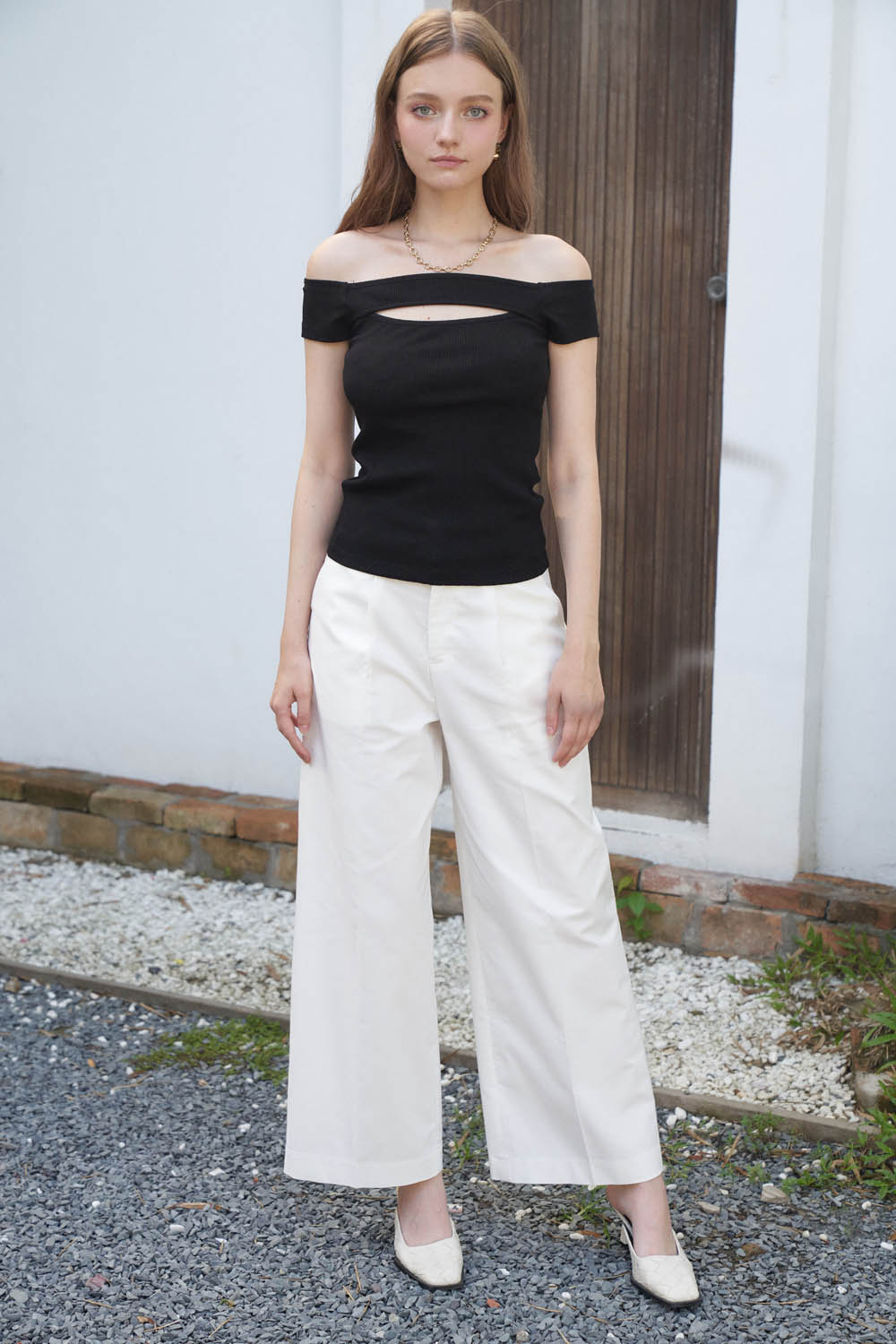 DOTTIE - Áo thun tay ngắn cutout - Đen - T0737