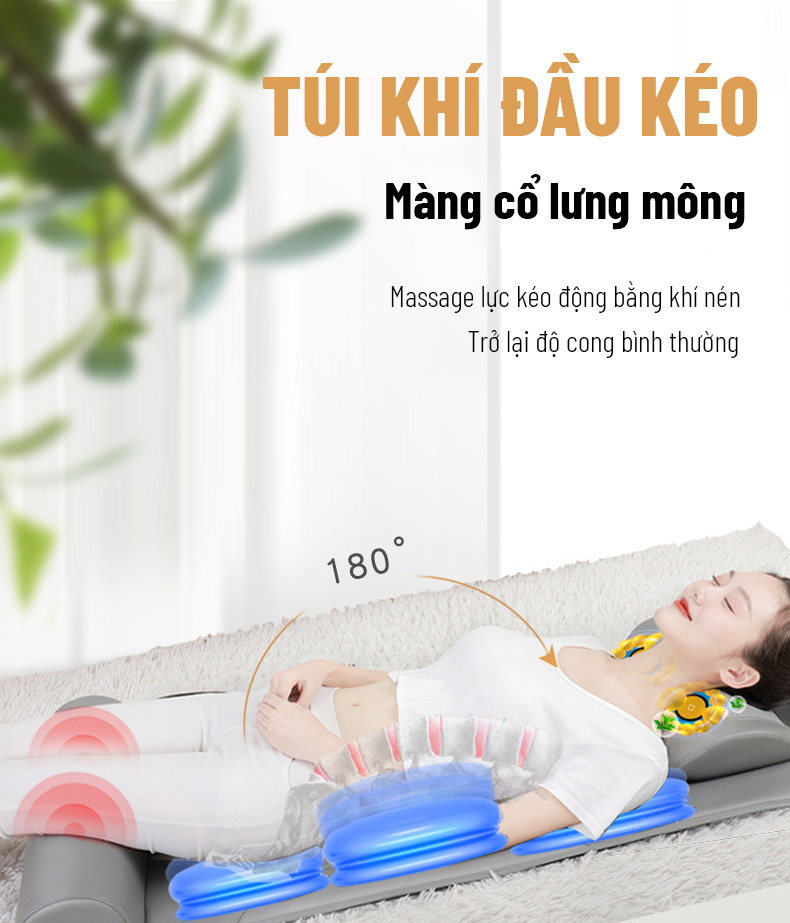 Đệm Massage Da Cao Cấp - Massage Cổ, Vai, Gáy - Massage Toàn Thân - Phiên Bản 2021 - Đệm Mát Xa Toàn Thân Hồng Ngoại