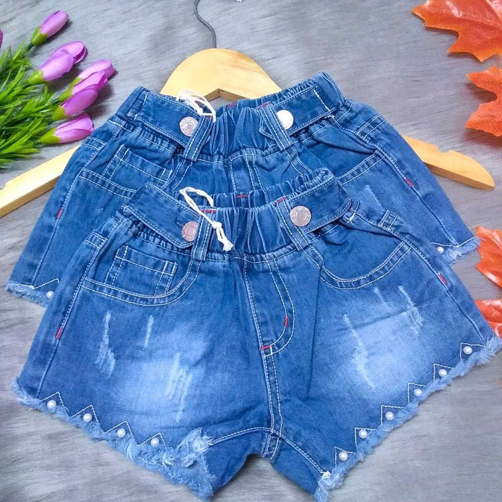 Quần Short Jean Bé Gái Đính Ngọc siêu sang