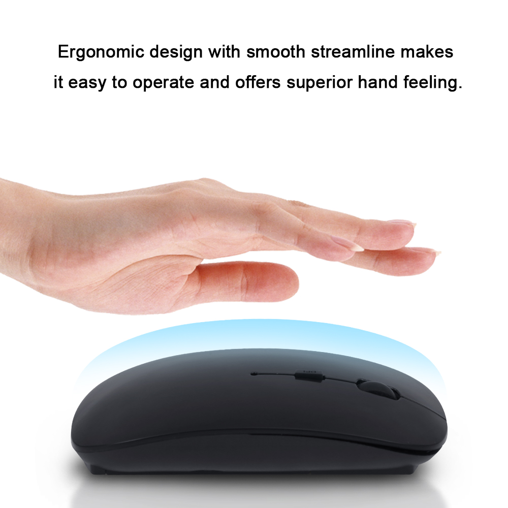 Chuột Ergonomic Chế Độ Kép BT 2.4g Không Dây Cho Máy Tính Xách Tay / PC, Màu Đen