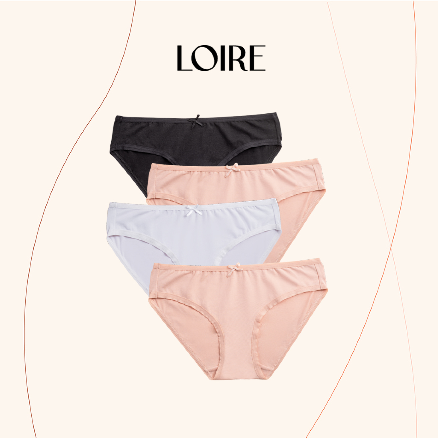 Combo 4 Quần Lót Cotton Thoáng Mịn Loirechic QLBK16