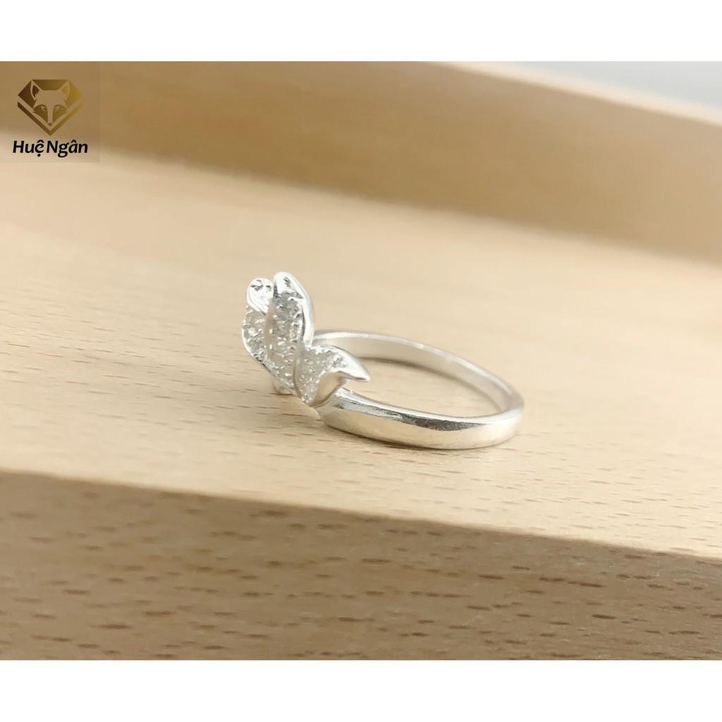 Nhẫn bạc Ý 925 Huệ Ngân - Nhẫn Chiếc Lá TẦM XUÂN S104