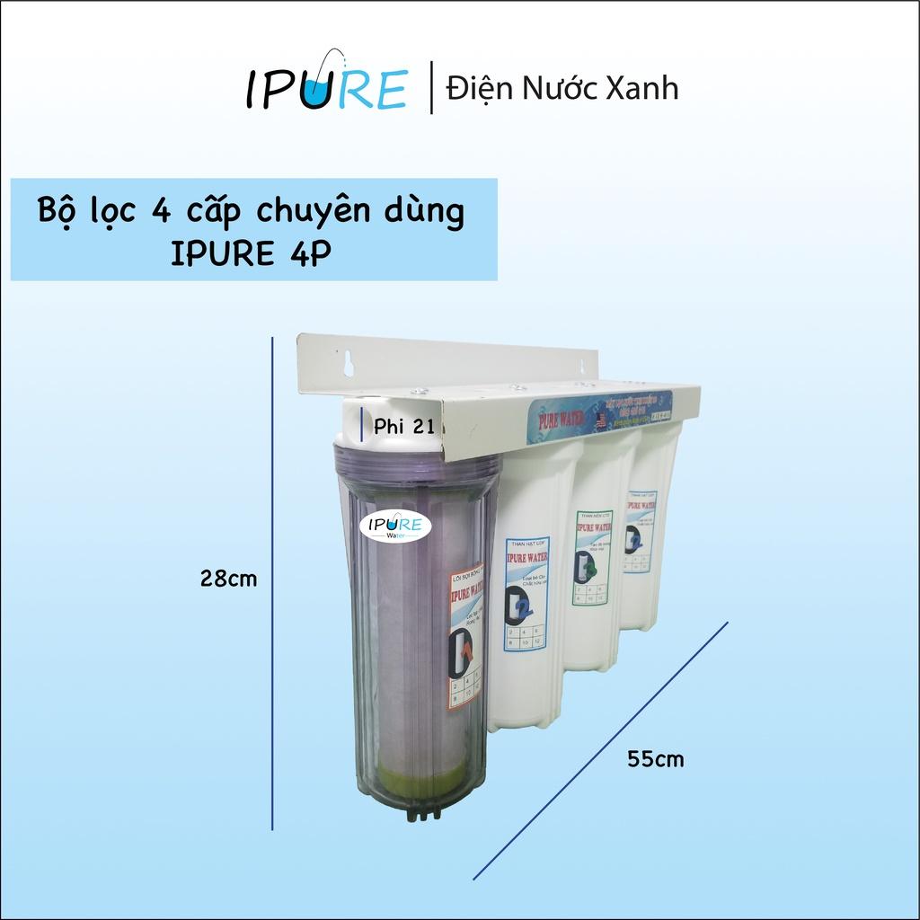 Máy lọc nước thô 4 cấp lọc DNX IPURE bộ lọc nước đầu nguồn nâng pH khử sắt clo