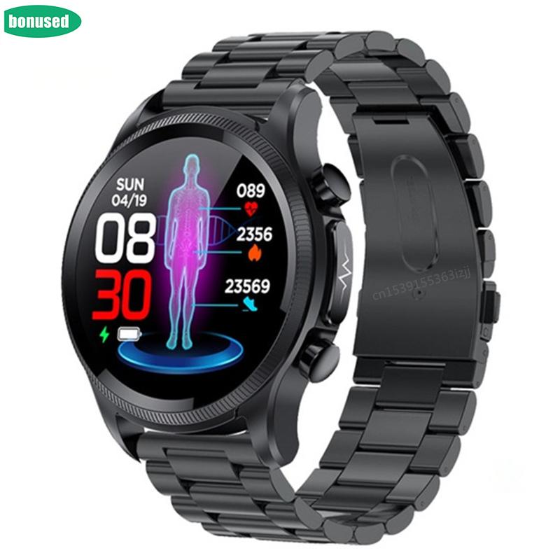Đồng hồ thông minh E400 1.39 inch ECG Đường huyết Nhiệt độ cơ thể Huyết O2 ECG Belt Monitor Smartwatch