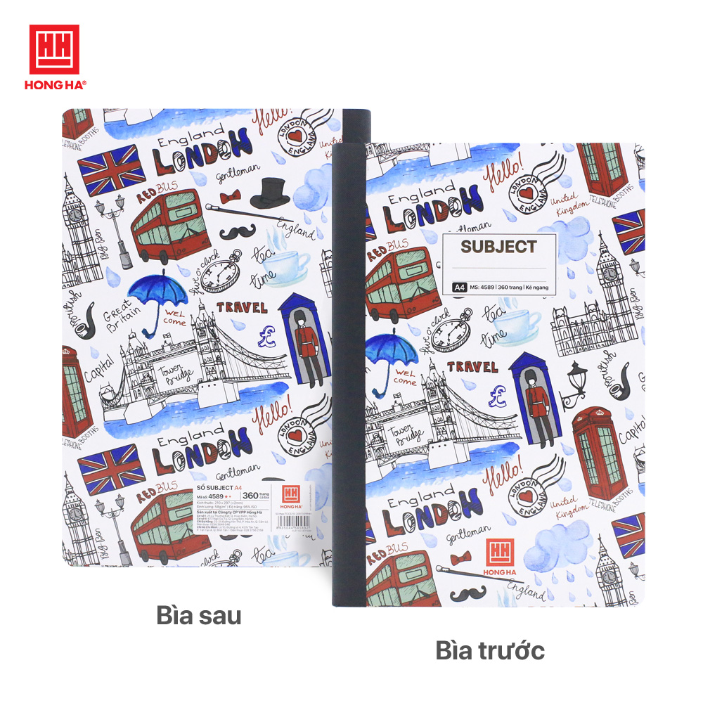 Sổ bìa bồi A4 360 trang Subject Hồng Hà - 4589