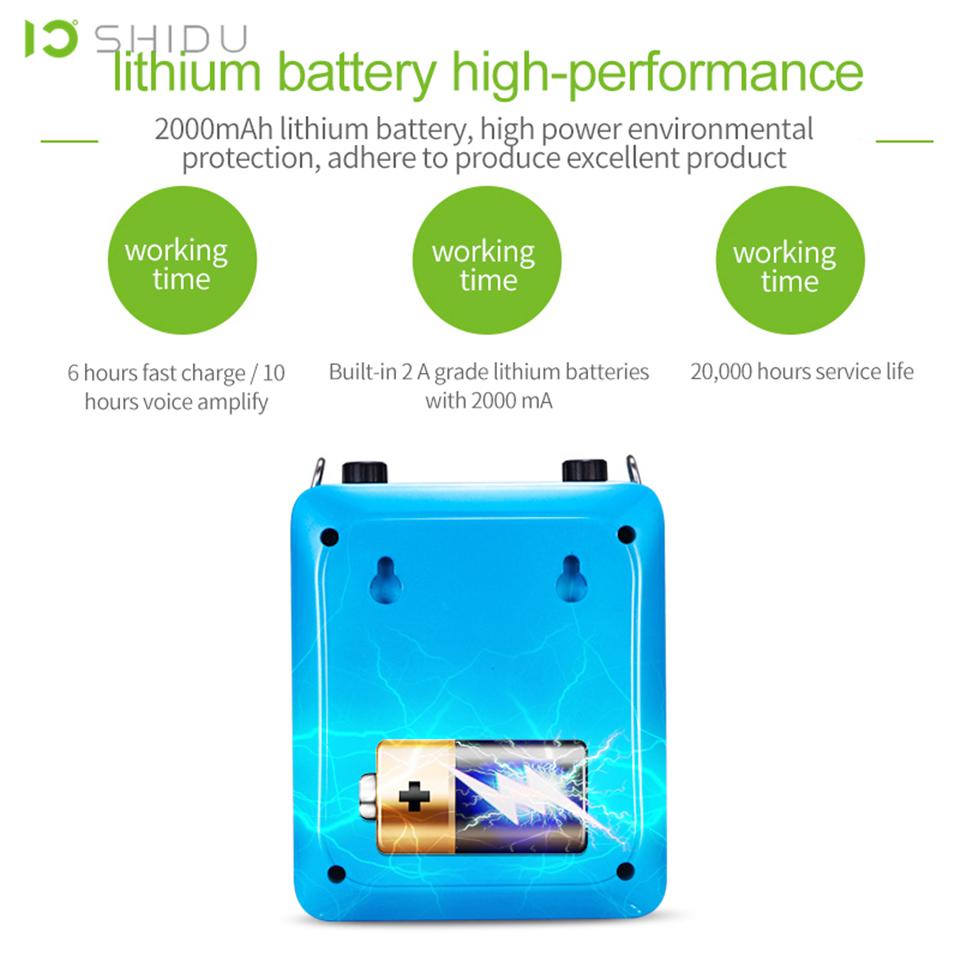 Bộ khuếch đại giọng nói di động Shidu 25W loa Bluetooth Mini Audio với micrô không dây UHF cho giáo viên du lịch S28 Color: Blue US Plug