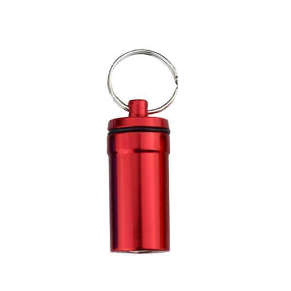 2-5pack Airtight Pill Box Case Holder Container Alloy Capsule Bottle Keychain