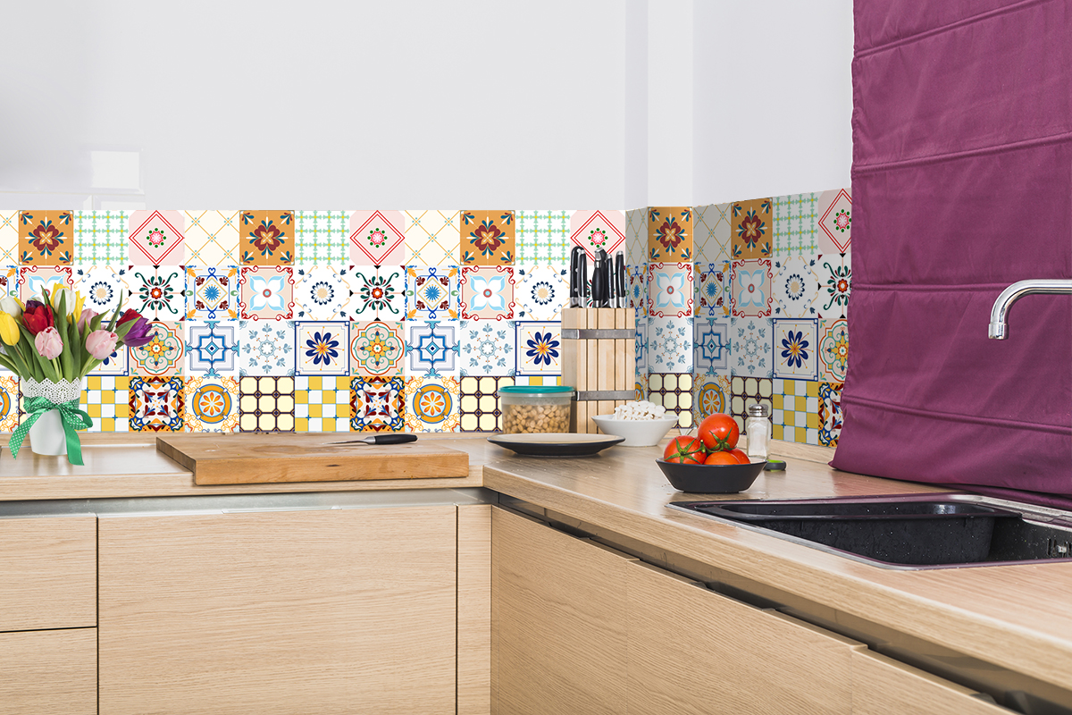 Decal gạch bông - set 48 ô 15x15 - KT 60x180cm - Ms: KT04-18