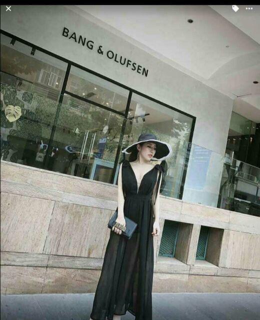 Maxi voan cột vai nơ