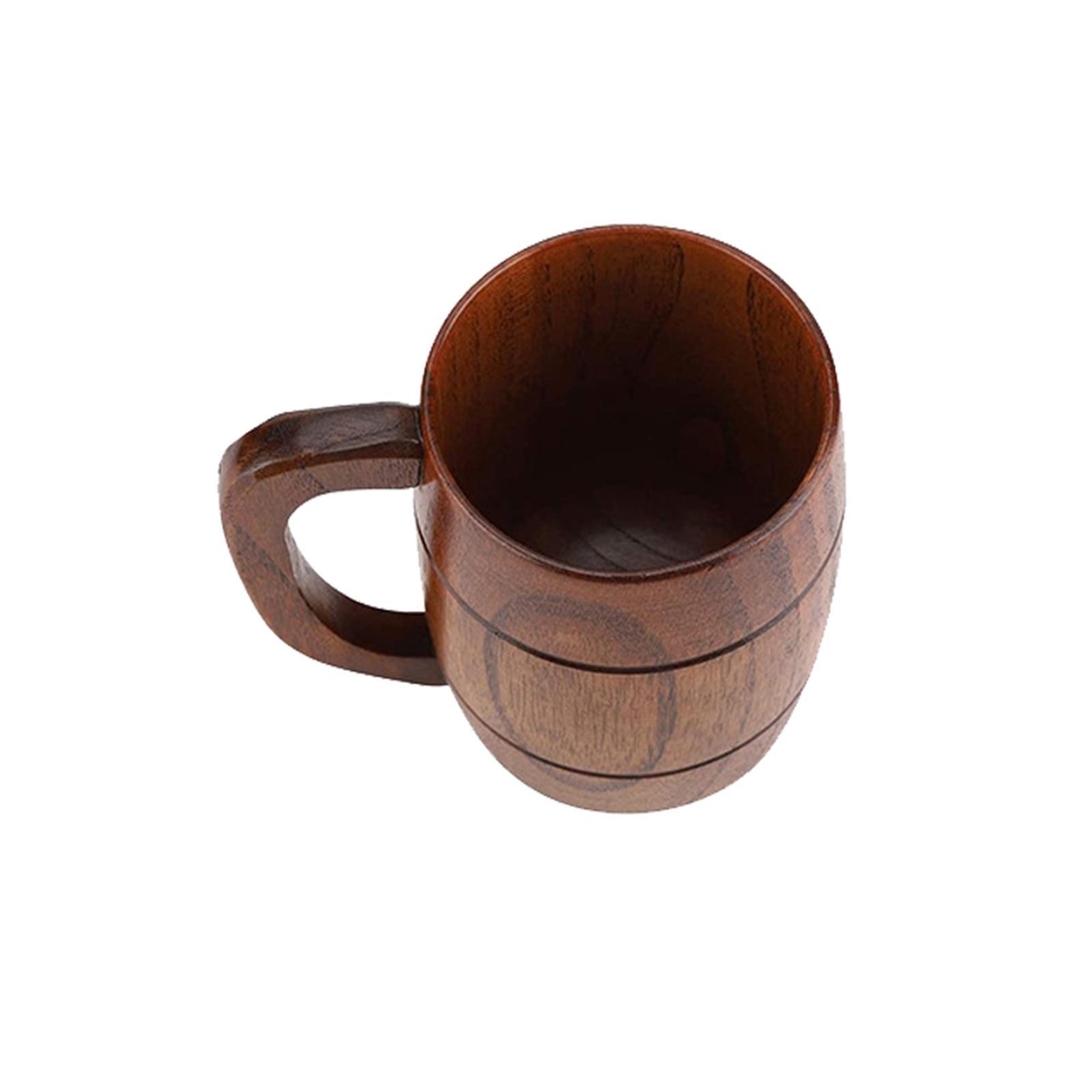 Wood Beer Mug Camping Cup Coffee Cup Vintage 400ml for Home