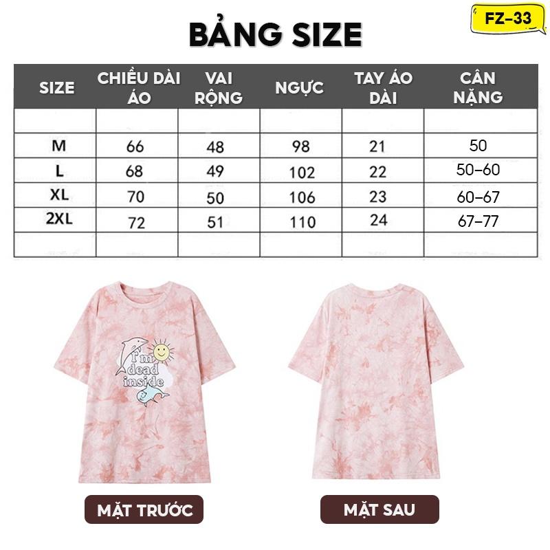 Áo Thun Cổ Tròn Màu Loang In Hình Cá Tính Kích Cỡ Freesize FZ-033