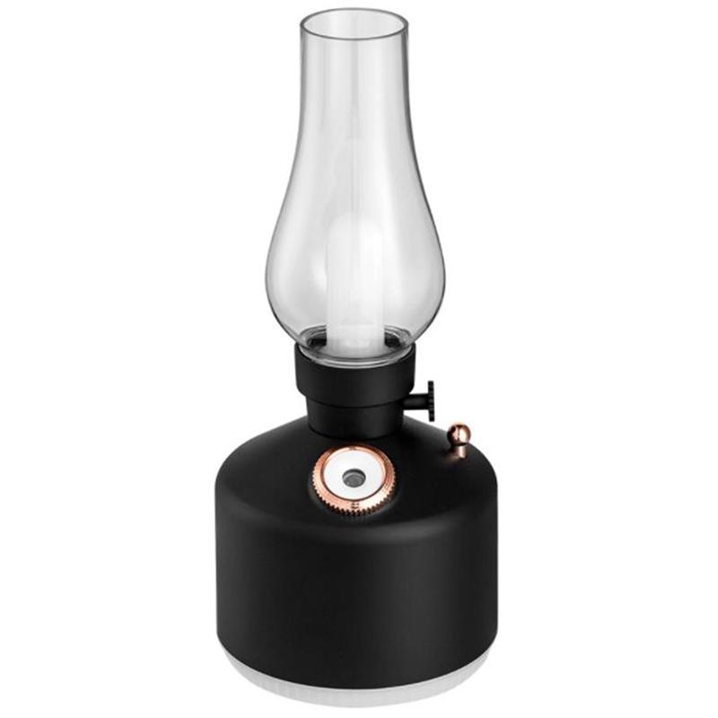USB Có Thể Sạc Retro Đèn Máy Tạo Độ Ẩm Không Khí Có Đèn LED Ánh Sáng Khuếch Tán Hương Thơm Phun Sương Tạo Trang Trí Nhà