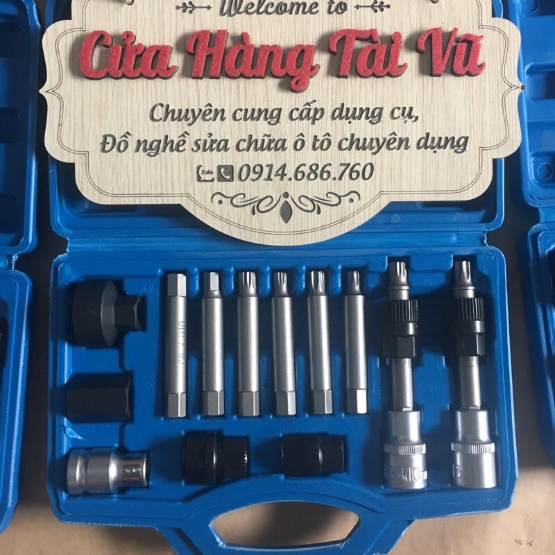 Bộ khẩu tháo puly máy phát, tuýp cảo puly máy phát 13 chi tiết