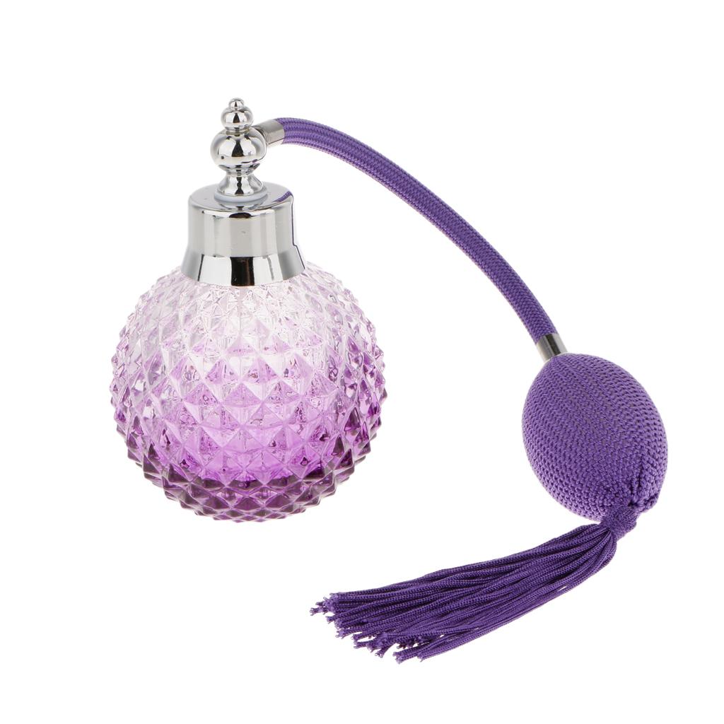 2pcs Vintage Empty Glass Perfume Bottle With Long Spray Pump 100ml