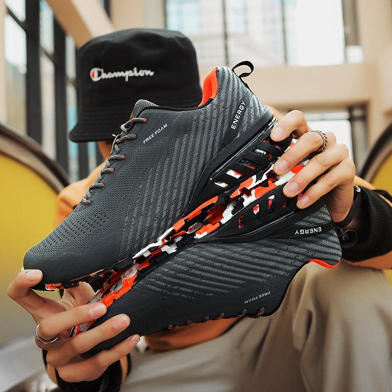 SALUDAS Nam Đường Mòn Chạy Bộ Thoáng Khí Nhẹ Nam Bóng Giày Giày Ngoài Trời Chống Trơn Trượt Chạy Bộ Giày Đi Bộ Color: Black Green Shoe Size: 42