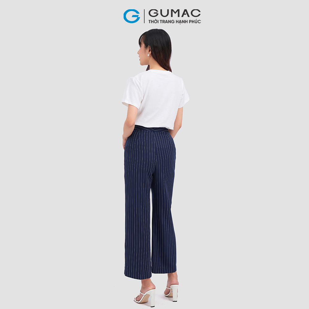 Quần tây GUMAC LQ1101 kẻ sọc ống rộng thanh lịch