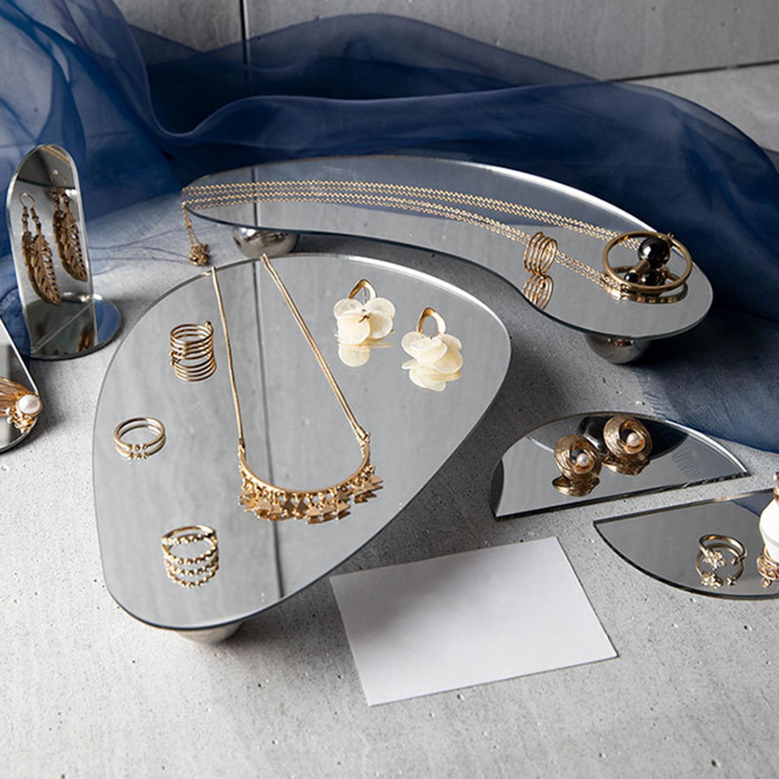 2x Mirror Tray Makeup Tray Cosmetic Storage Tray for Perfume