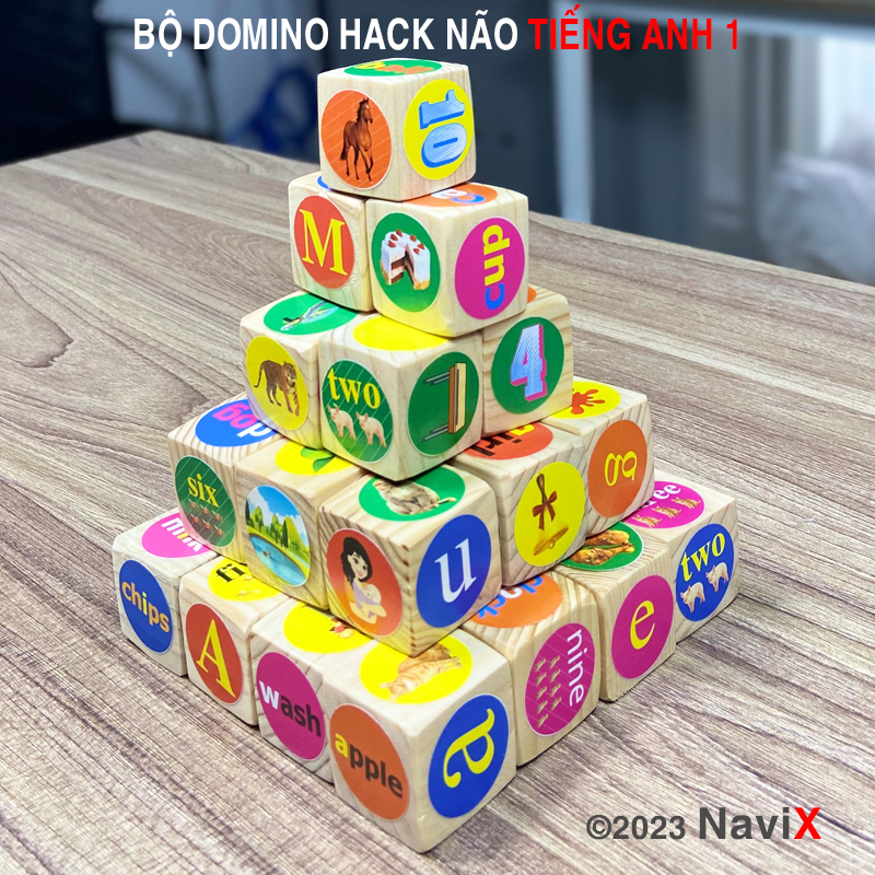 Bộ đồ chơi Domino hack não tiếng Anh 1