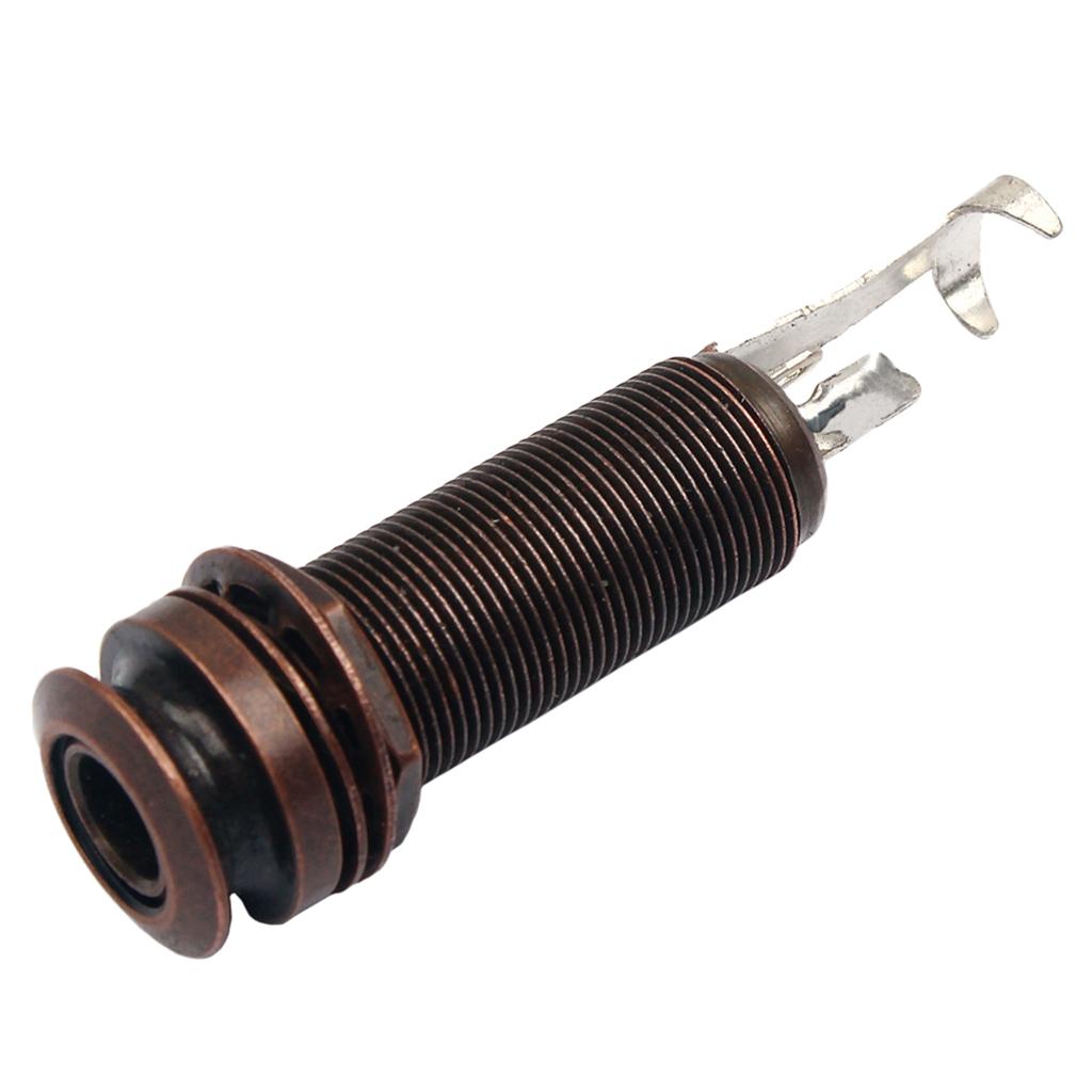 Sunnimix 6.35 Mm 1/4 Endpin Jack Đầu Ra Âm Thanh Nổi Cấp Pin Jack Cắm Ổ Cắm Phích Cắm Đàn Guitar Bass
