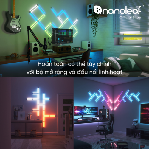 Đèn LED RGB lắp ghép thông minh Nanoleaf Lines Squared 4 thanh đèn