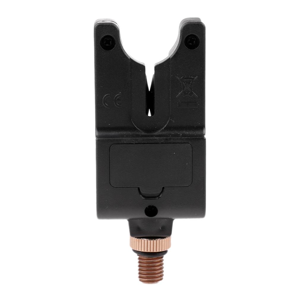 2xWaterproof Fishing Bite Alarm Rod Holder Bite Lure Alarm Indicator Black