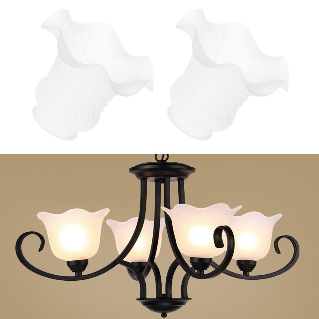 2pcs Glass Ceiling Fan Light Chandelier Wall Sconce Light Lamp Shades Cover