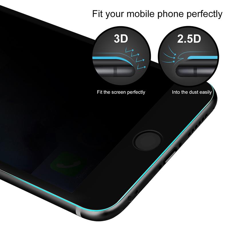 Miếng dán kính cường lực chống nhìn trộm cho iPhone 6 Plus / 6s Plus hiệu Baseus Full 3D cạnh vát 2.5D - hàng nhập khẩu