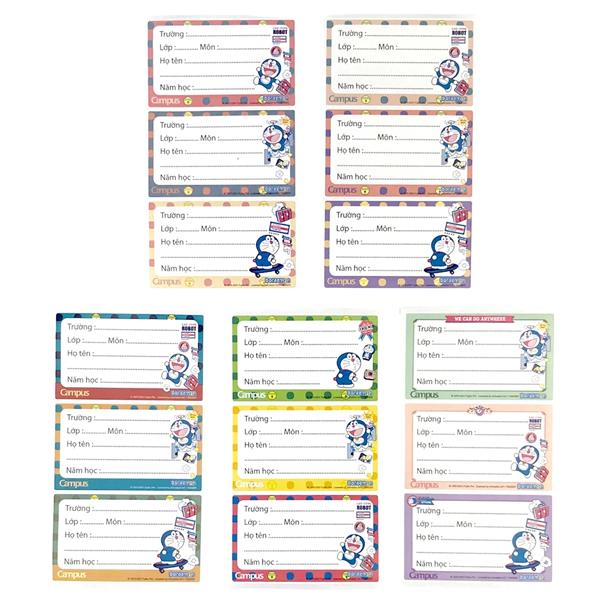 Bộ 15 Nhãn Vở Doraemon - Campus NT-DOR15