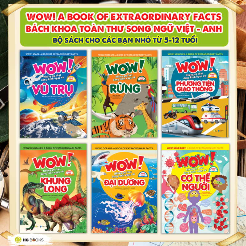Wow! Dinosaurs: Những sự thật đáng kinh ngạc về khủng long - Sách Bách khoa toàn thư Song ngữ cho trẻ em