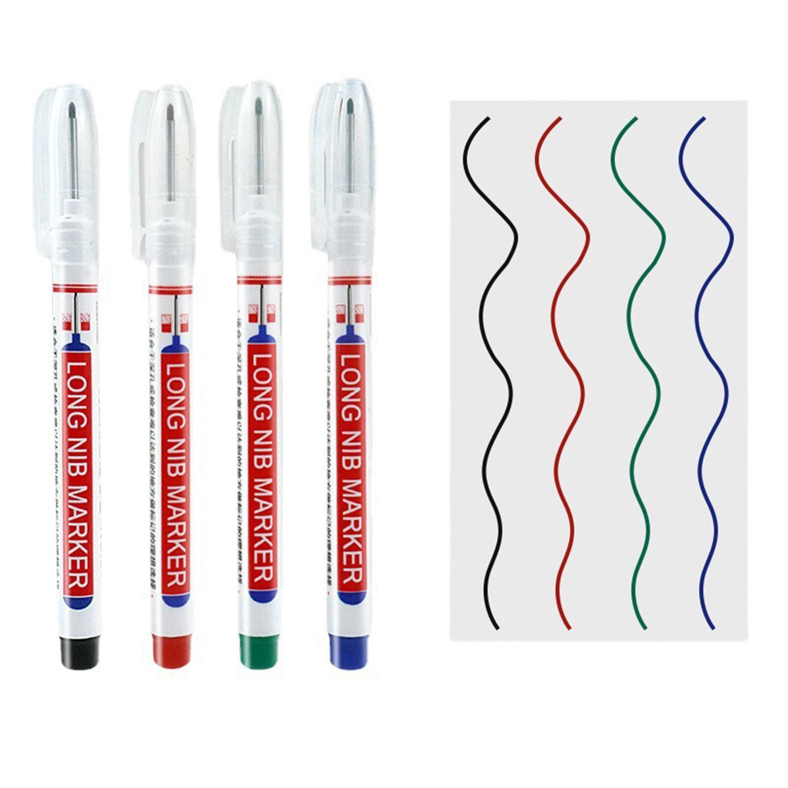 4Pcs Long Head Markers Woodworking Carpenter Painting Architect Quick Dry