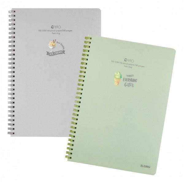 Sổ lò xo 80 trang B5 Klong caro, chấm bi, kẻ ngang, Self Planner chọn bìa